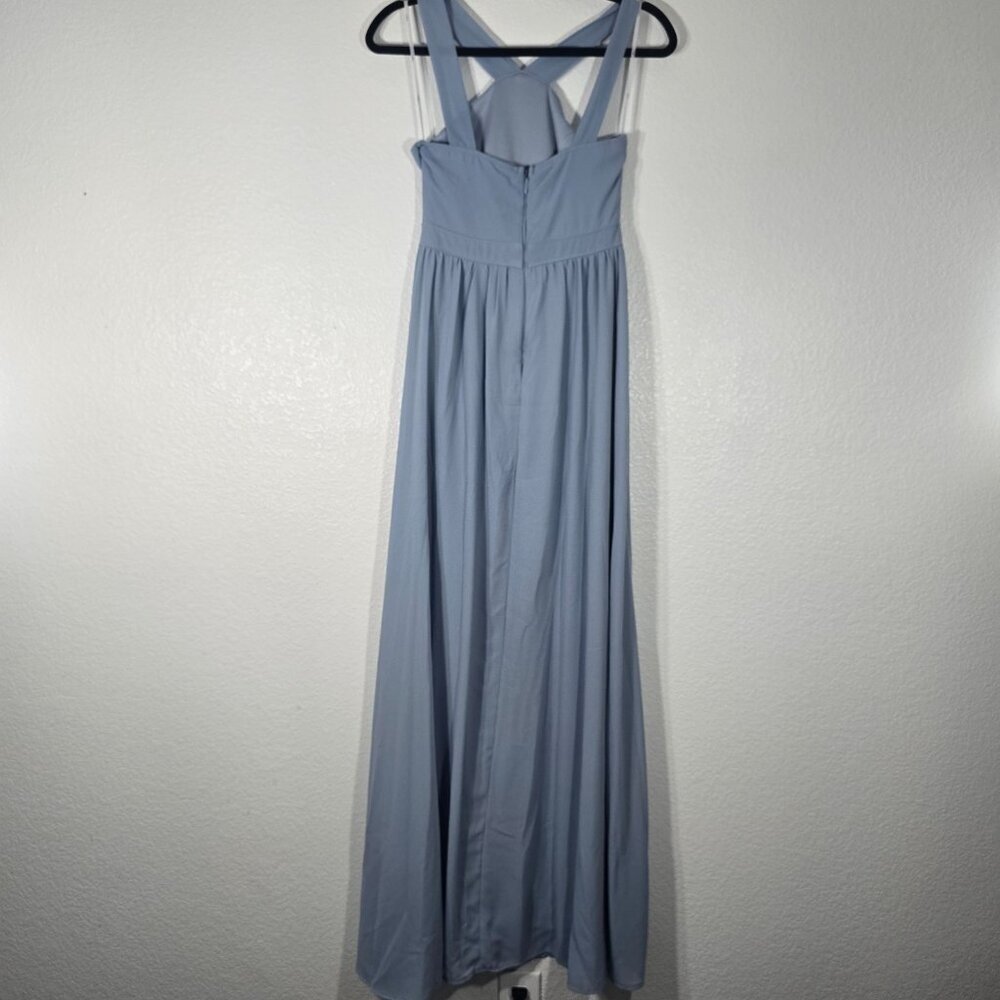 Lulus Air of Romance Maxi Dress Women Small Blue Halter Neck Bridesmaid Party - Picture 4 of 9